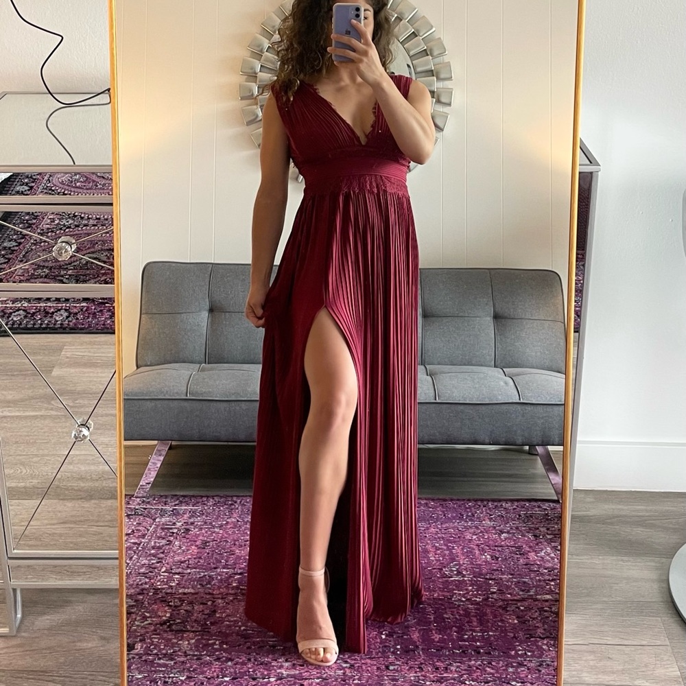 floor length ruby ASOS dress